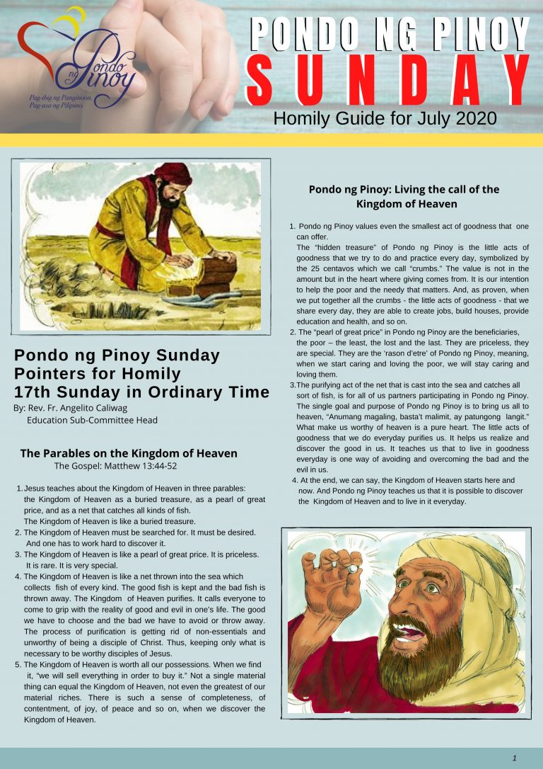 Pondo ng Pinoy Sunday Homily Guide for July 2020