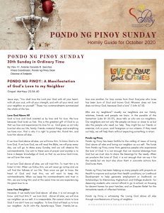 Pondo ng Pinoy Sunday Homily Guide for October 2020