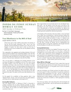 Pondo ng Pinoy Sunday Homily Guide for September 2020