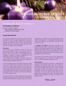 Pondo ng Pinoy Sunday Homily Guide for November 2020