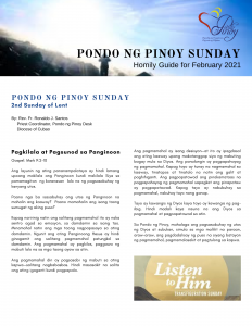 Pondo ng Pinoy Sunday Homily Guide for February 2021