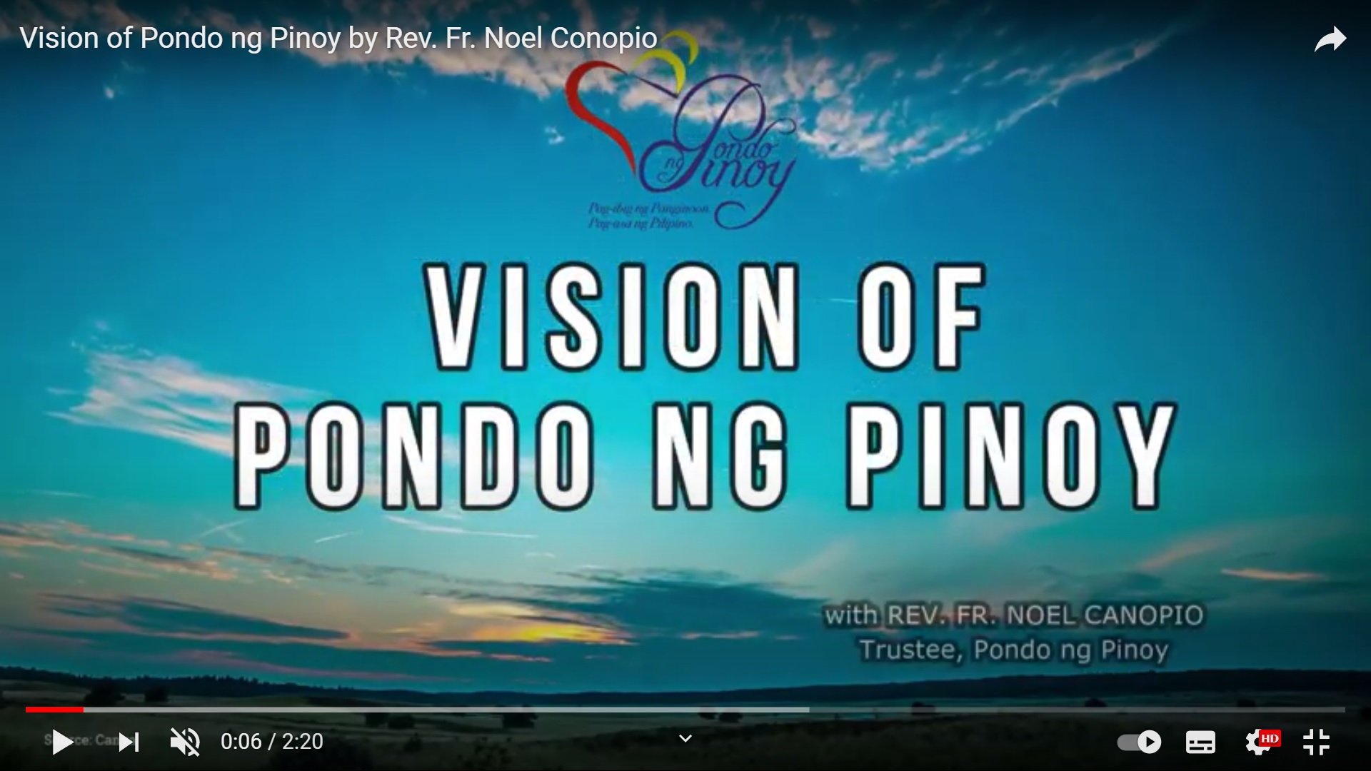 Vision of Pondo ng Pinoy by Rev. Fr. Noel Conopio