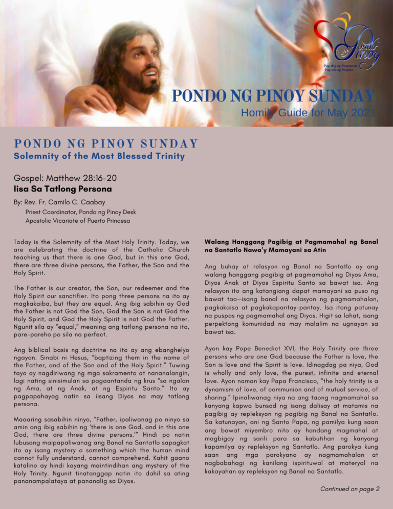 Pondo ng Pinoy Sunday Homily Guide for May 2021